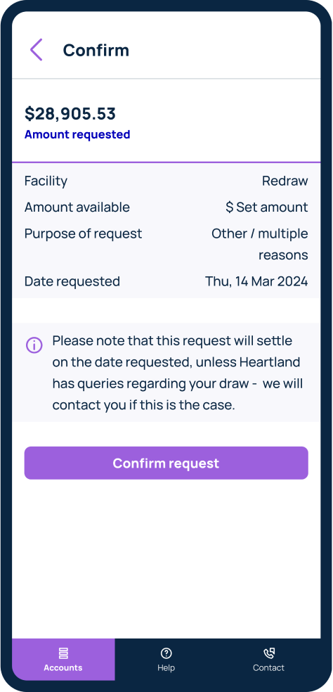 Apply for redraw